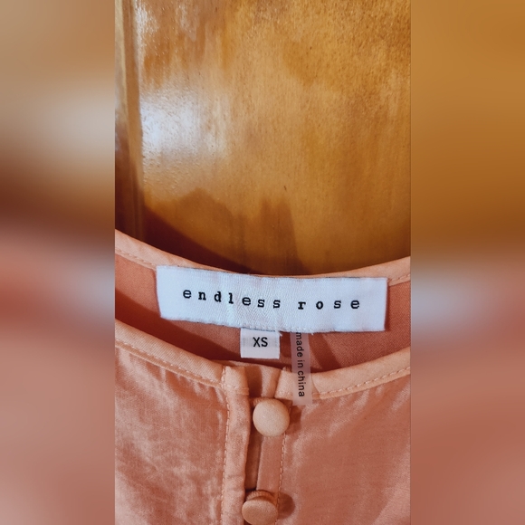 ENDLESS ROSE EXTRA SMALL XS ORANGE BUTTON DETAIL TIERED MAXI MIDI DRESS - Picture 4 of 9